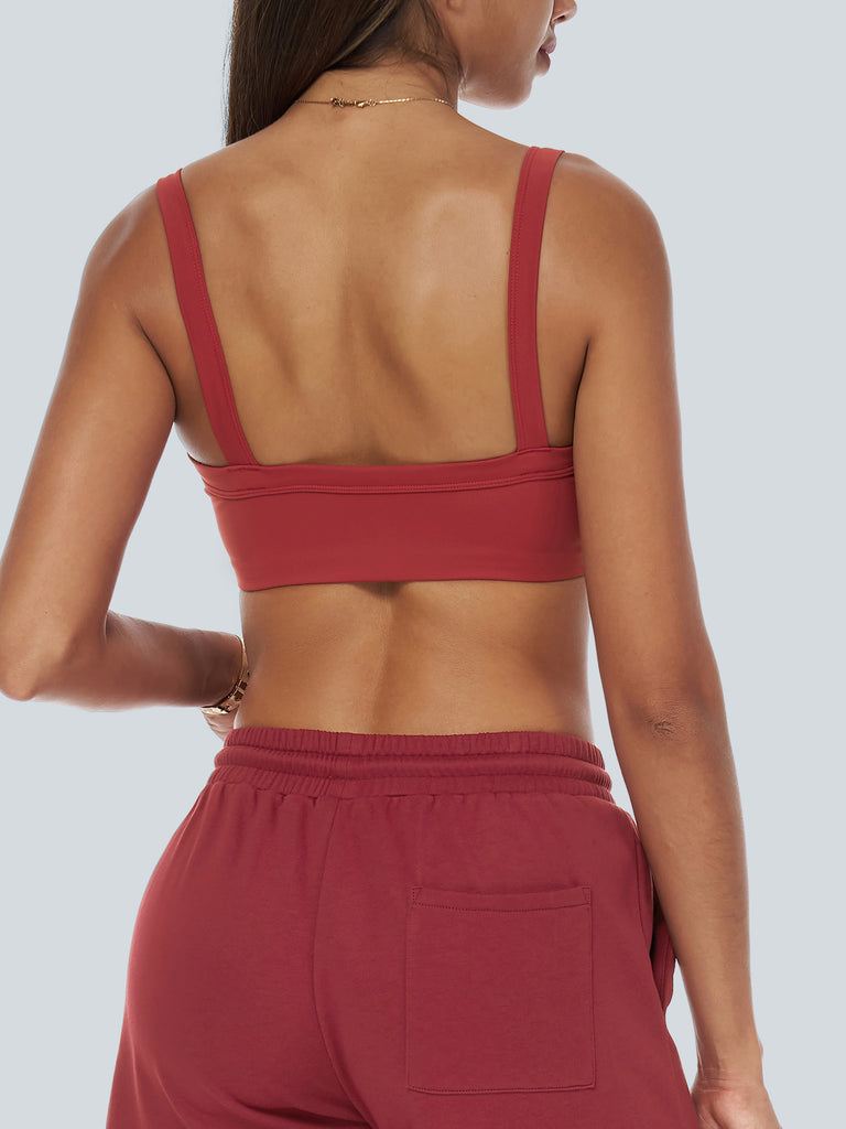 Women's Knitted Nylon Sports Bras Sustainable Yoga Tops - BERLOOK