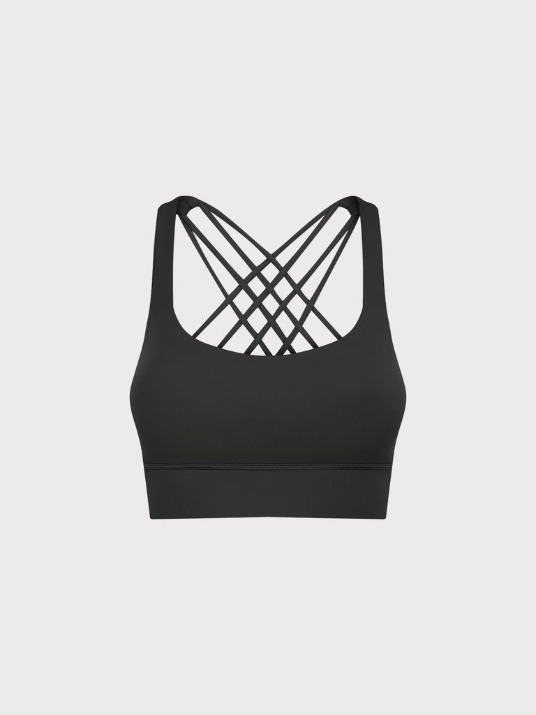 Women's Knitted Nylon Sports Bras Sustainable Yoga Tops - BERLOOK