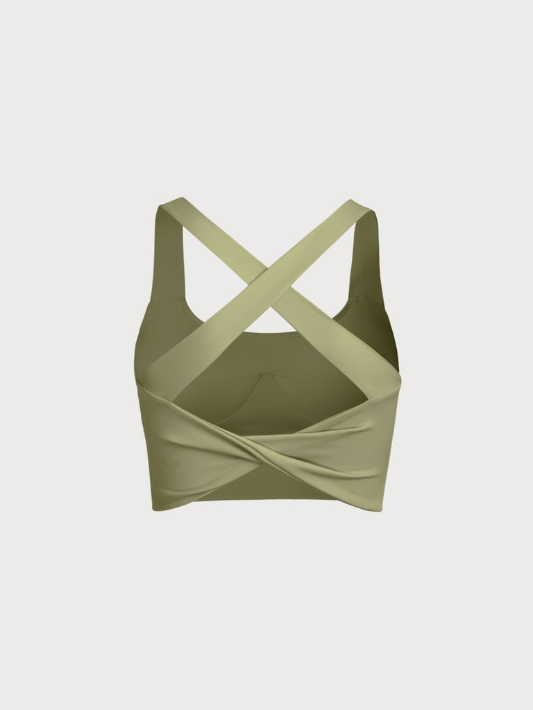 Women's Knitted Nylon Sports Bras Sustainable Yoga Tops - BERLOOK