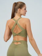 Women's Knitted Nylon Sports Bras Sustainable Yoga Tops - BERLOOK