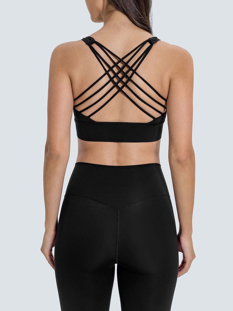 Women's Knitted Nylon Sports Bras Sustainable Yoga Tops - BERLOOK