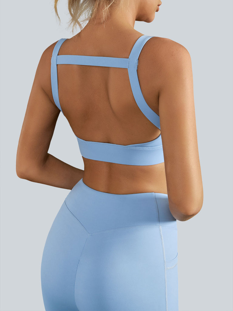 Women's Knitted Nylon Sports Bras Sustainable Yoga Tops - BERLOOK