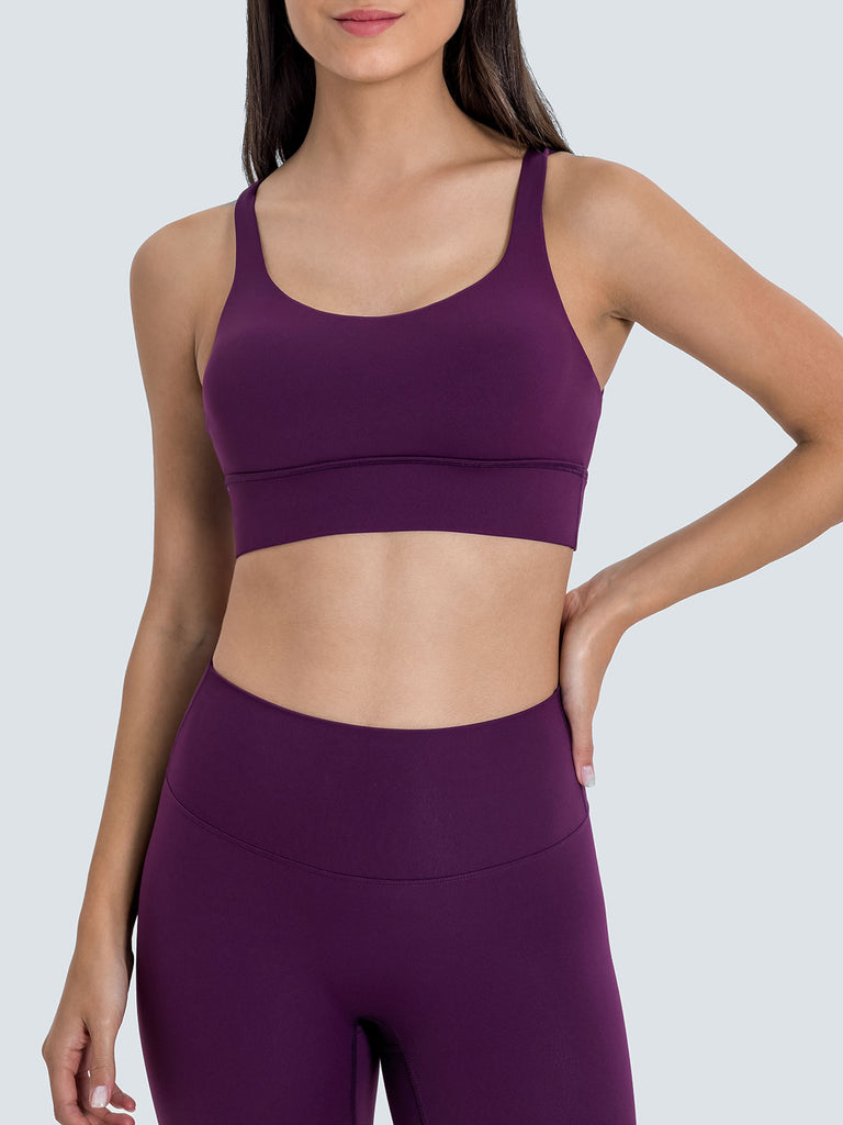 Women's Knitted Nylon Sports Bras Sustainable Yoga Tops - BERLOOK