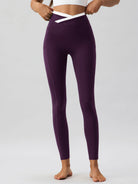 Women's Knitted Nylon Sports Leggings Purple Sustainable Yoga Bottoms - BERLOOK