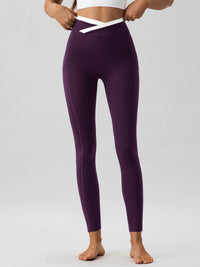 Women's Knitted Nylon Sports Leggings Purple Sustainable Yoga Bottoms - BERLOOK