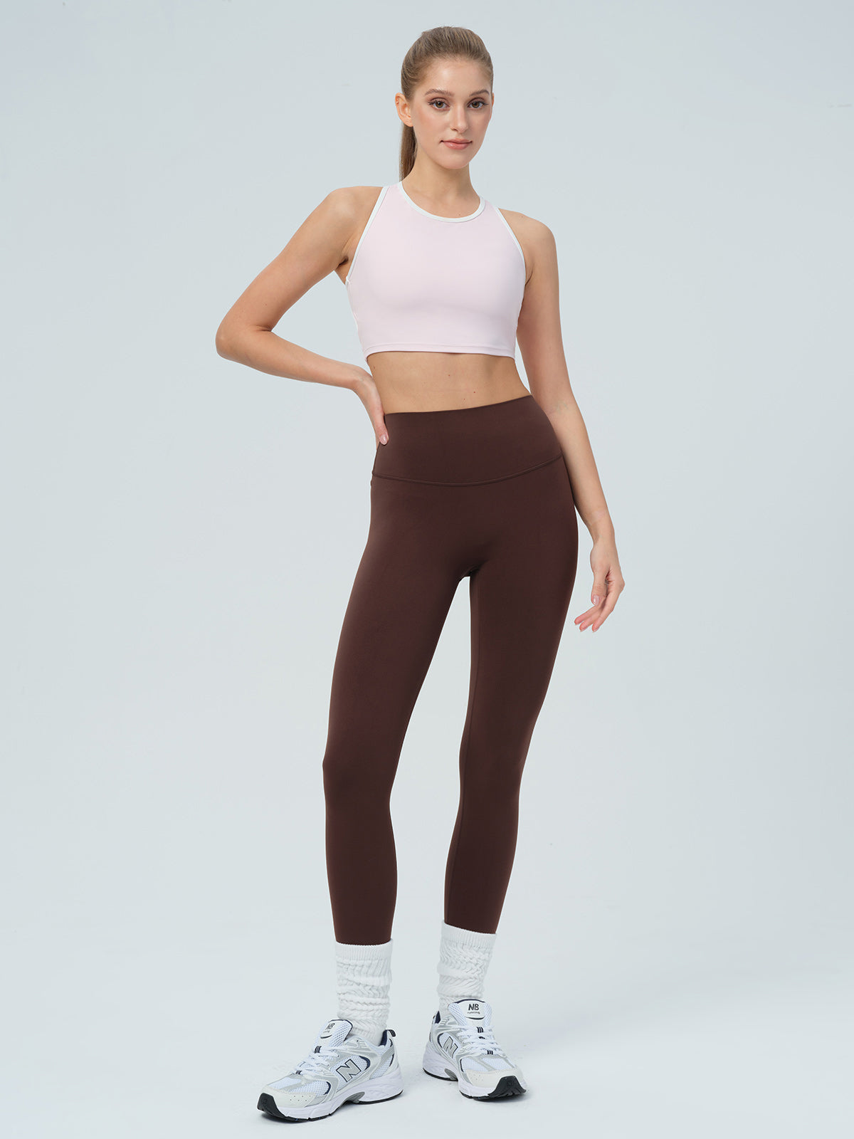 Women's Knitted Nylon Sports Leggings Sustainable Yoga Bottoms - BERLOOK