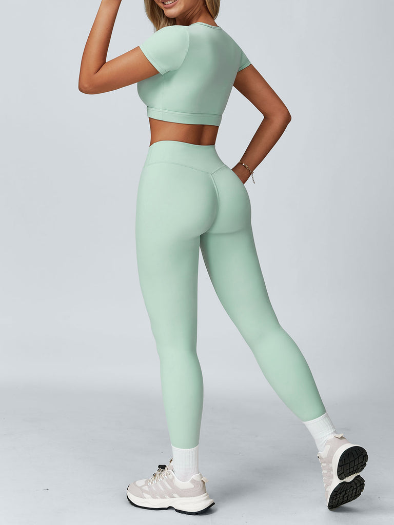Women's Knitted Nylon Sports Leggings Sustainable Yoga Bottoms - BERLOOK