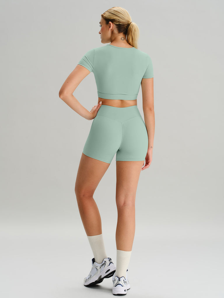 Women's Knitted Nylon Sports Shorts Sustainable Yoga Bottoms - BERLOOK