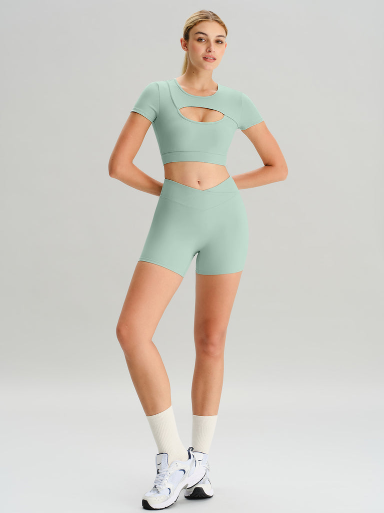 Women's Knitted Nylon Sports Shorts Sustainable Yoga Bottoms - BERLOOK