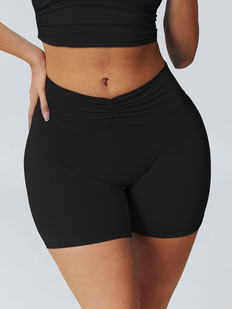 Women's Knitted Nylon Sports Shorts Sustainable Yoga Bottoms - BERLOOK