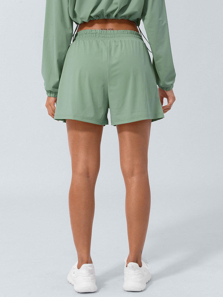 Women's Knitted Nylon Sports Shorts Sustainable Yoga Bottoms - BERLOOK