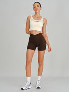 Women's Knitted Nylon Sports Shorts Sustainable Yoga Bottoms - BERLOOK