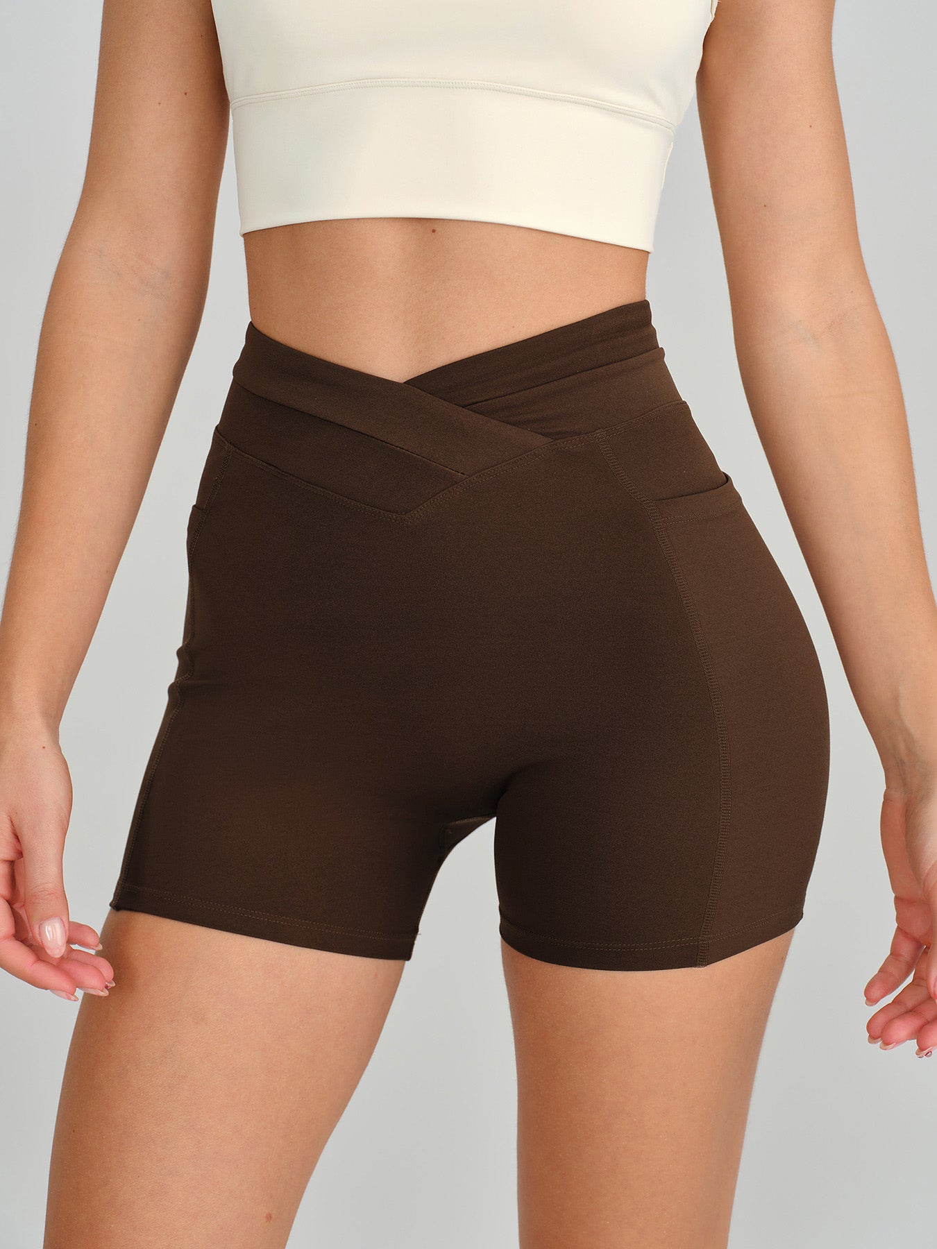 Women's Knitted Nylon Sports Shorts Sustainable Yoga Bottoms - BERLOOK