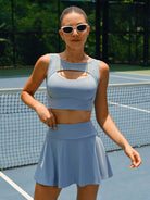 Women's Knitted Nylon Sports Tank Tops Sustainable Yoga Tops - BERLOOK