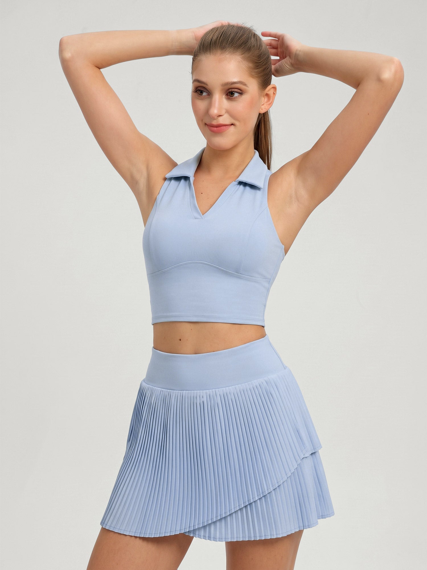 Women's Knitted Nylon Sports Tank Tops Sustainable Yoga Tops - BERLOOK