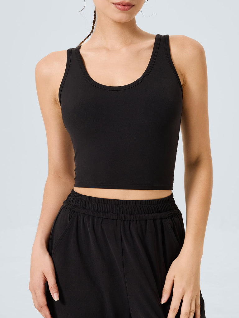 Women's Knitted Nylon Sports Vest Sustainable Yoga Tops - BERLOOK