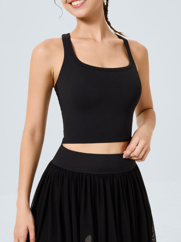 Women's Knitted Nylon Sports Vest Sustainable Yoga Tops - BERLOOK