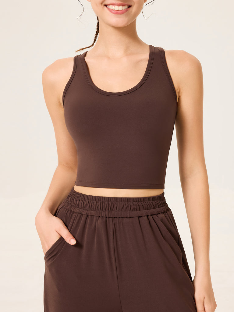 Women's Knitted Nylon Sports Vest Sustainable Yoga Tops - BERLOOK