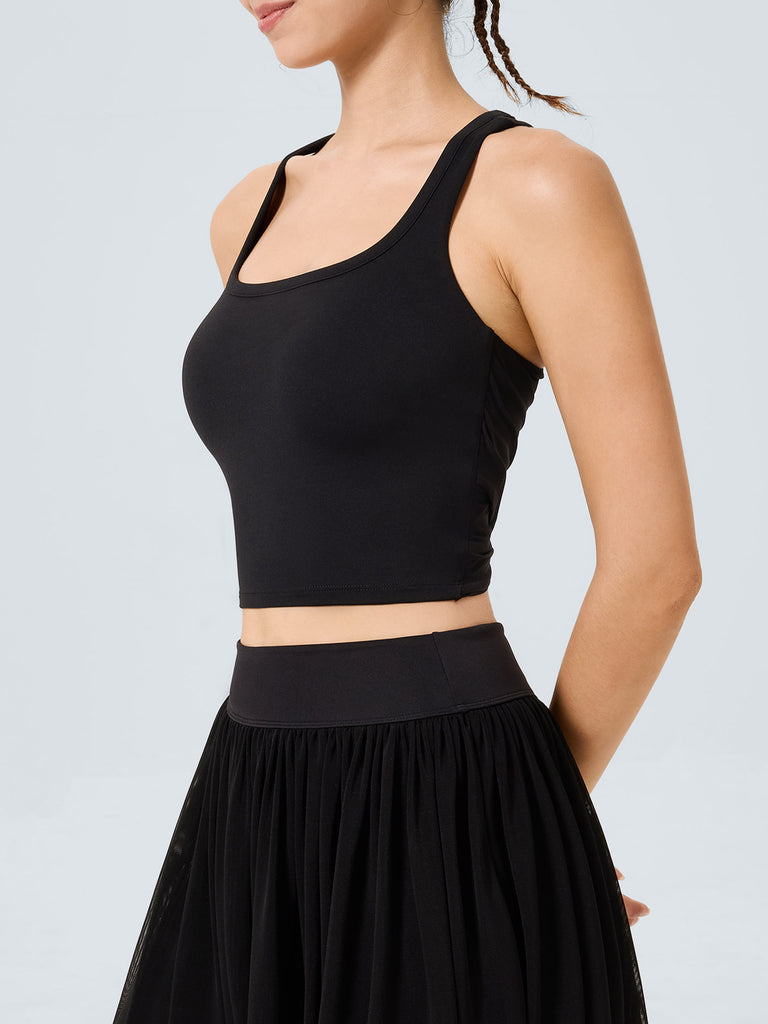Women's Knitted Nylon Sports Vest Sustainable Yoga Tops - BERLOOK