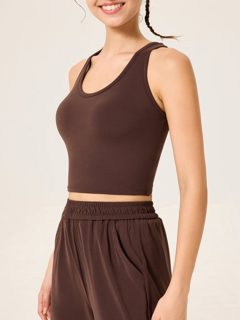 Women's Knitted Nylon Sports Vest Sustainable Yoga Tops - BERLOOK