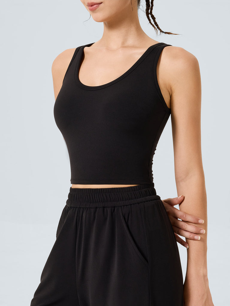 Women's Knitted Nylon Sports Vest Sustainable Yoga Tops - BERLOOK