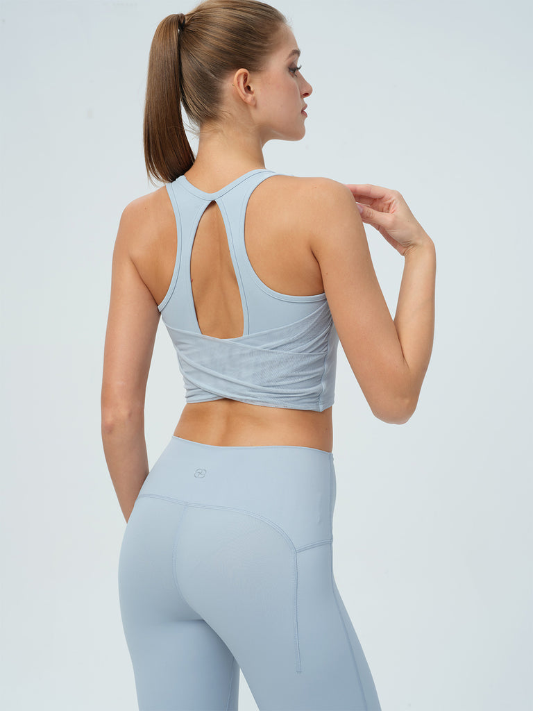 Women's Knitted Nylon Sports Vest Sustainable Yoga Tops - BERLOOK