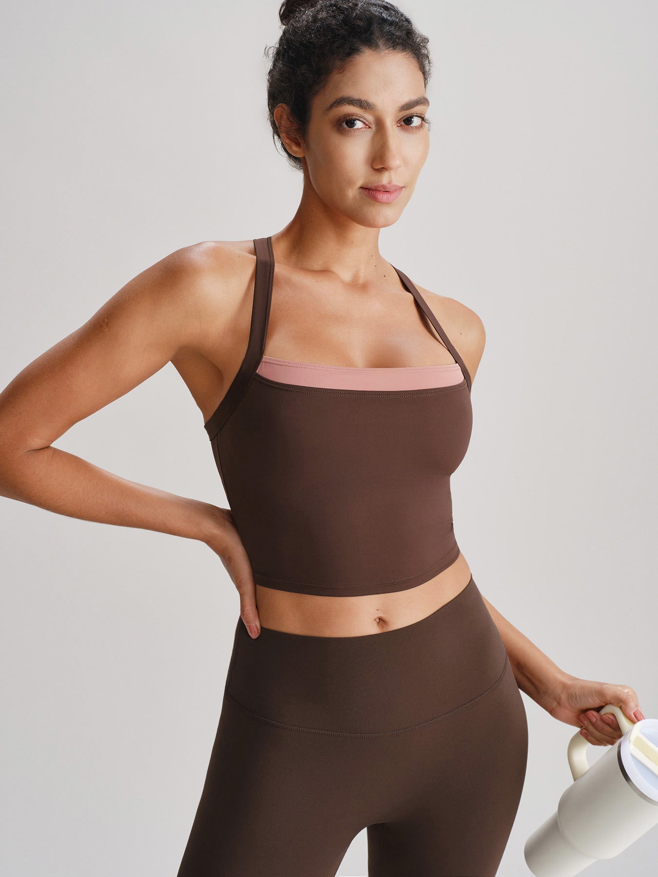 Women's Knitted Nylon Sports Yoga Camis Sustainable Yoga Tops - BERLOOK