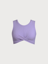 Women's Knitted Nylon Surfing Top Purple Sustainable Surfing Clothes - BERLOOK
