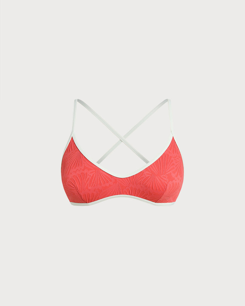 Women's Knitted Nylon Surfing Top Red Sustainable Surfing Clothes - BERLOOK