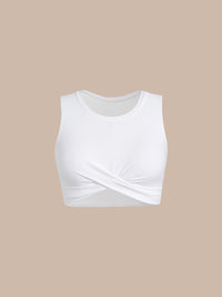 Women's Knitted Nylon Surfing Top White Sustainable Surfing Clothes - BERLOOK