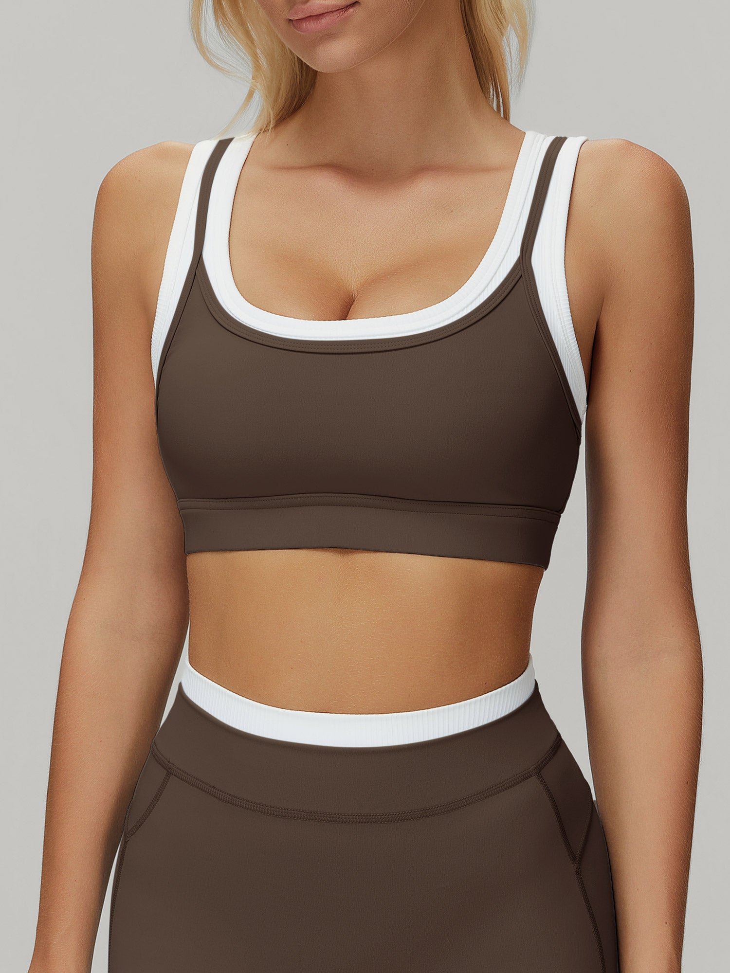 Women's Knitted Nylon Tank Tops Coffee Sustainable - BERLOOK