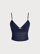 Women's Knitted Nylon Tankini Top Blue Sustainable Tankinis - BERLOOK