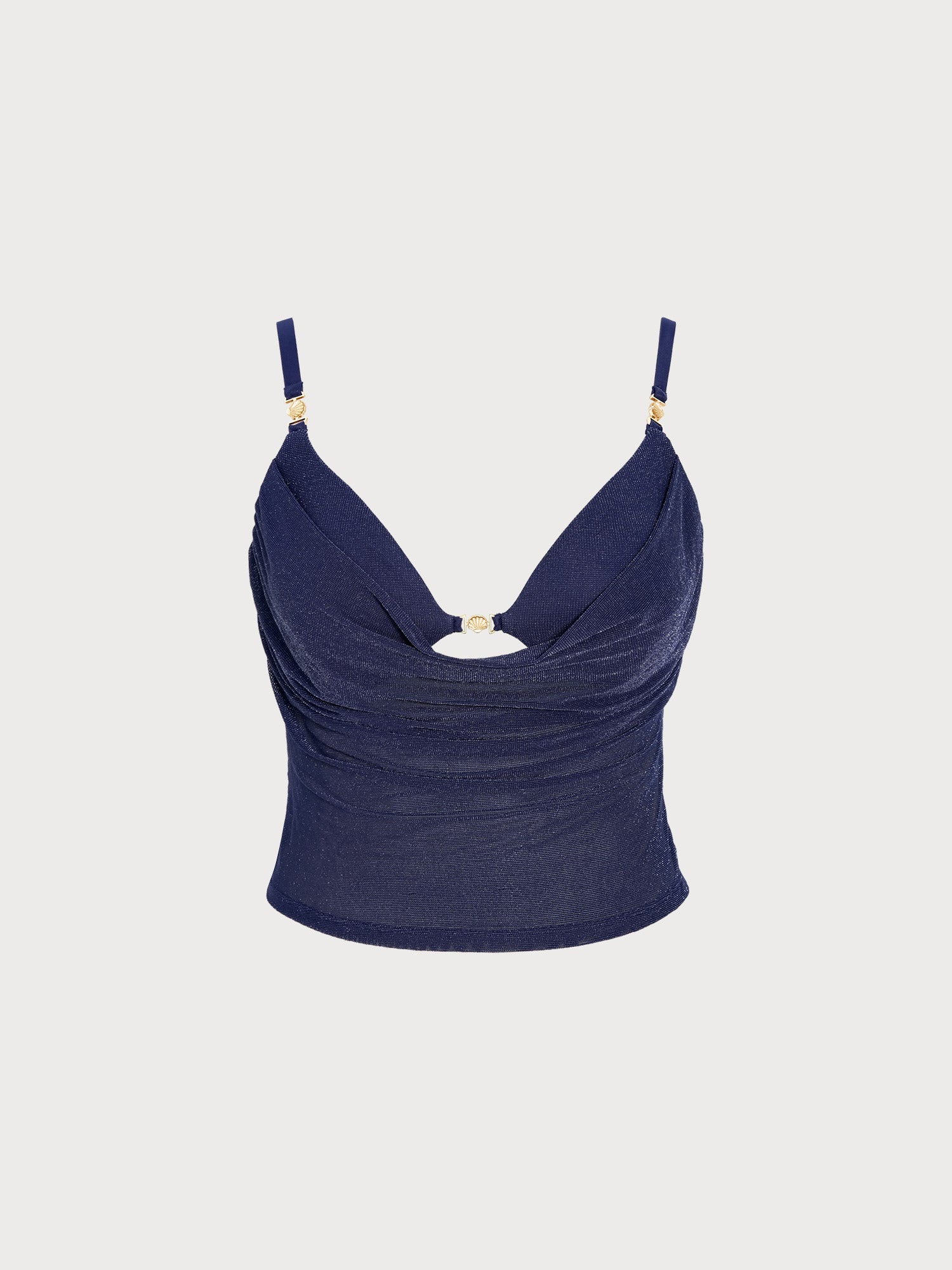 Women's Knitted Nylon Tankini Top Navy Sustainable - BERLOOK