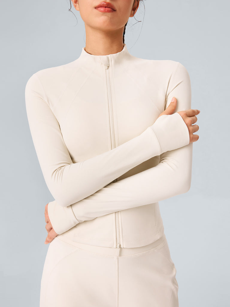 Women's Knitted Nylon Yoga Jacket Sustainable Yoga Tops - BERLOOK