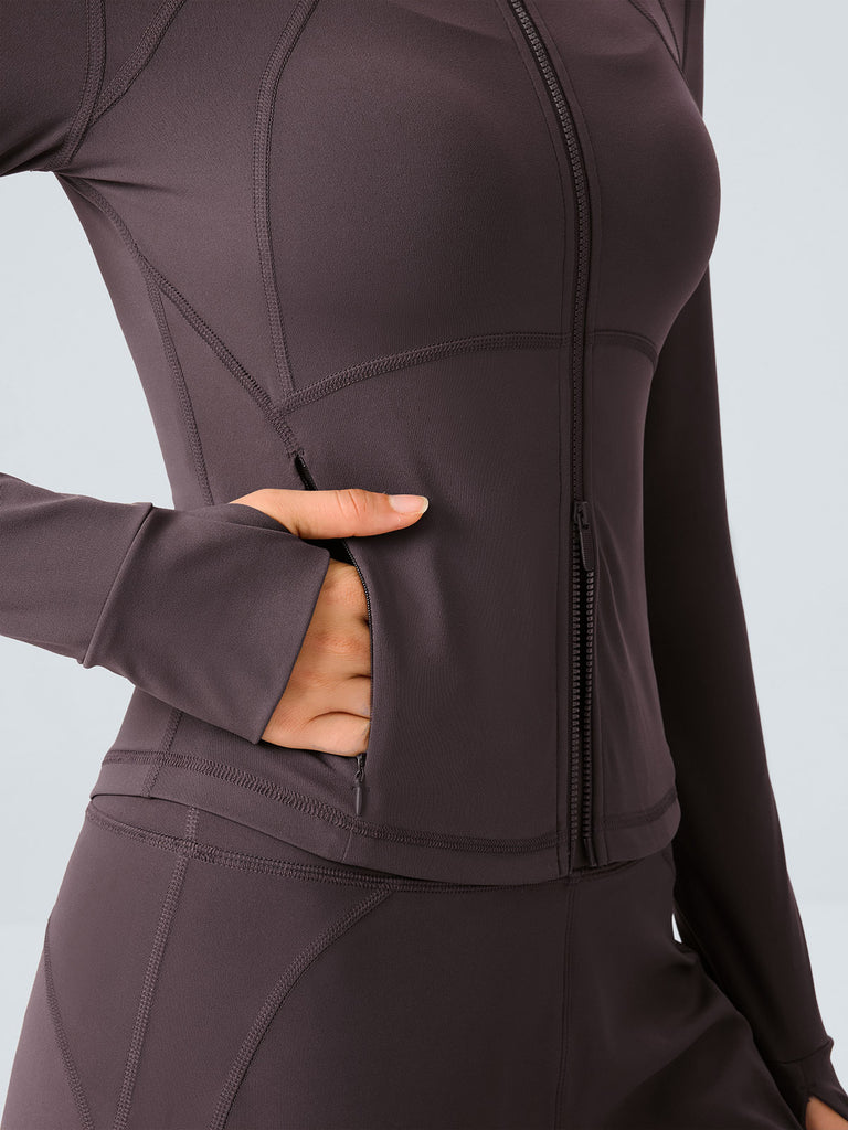 Women's Knitted Nylon Yoga Jacket Sustainable Yoga Tops - BERLOOK