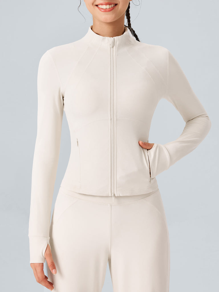 Women's Knitted Nylon Yoga Jacket Sustainable Yoga Tops - BERLOOK