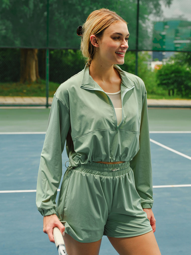 Women's Knitted Nylon Yoga Jacket Sustainable Yoga Tops - BERLOOK