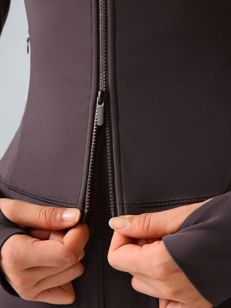 Women's Knitted Nylon Yoga Jacket Sustainable Yoga Tops - BERLOOK