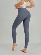 Women's Knitted Nylon Yoga Leggings Blue Sustainable Yoga Bottoms - BERLOOK