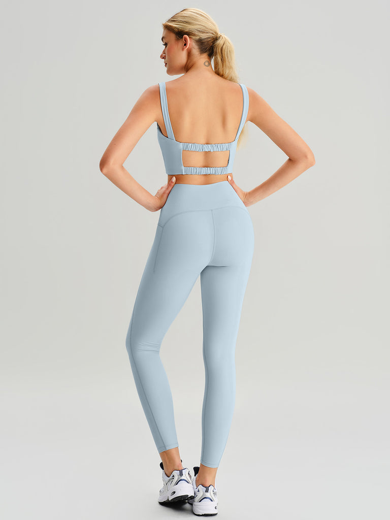 Women's Knitted Nylon Yoga Leggings Sustainable Yoga Bottoms - BERLOOK