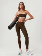 Women's Knitted Nylon Yoga Leggings Sustainable Yoga Bottoms - BERLOOK