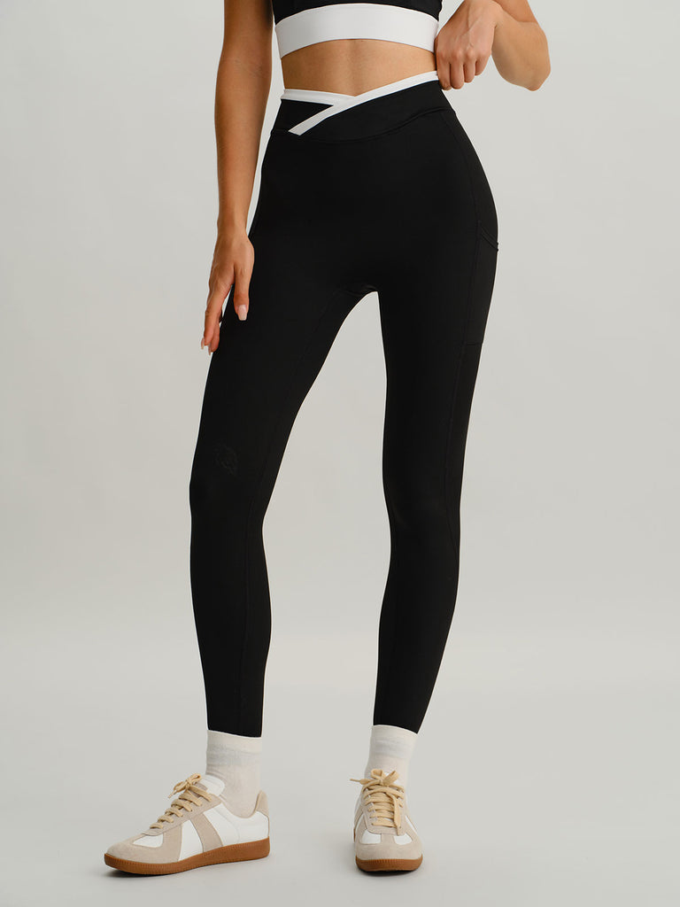 Women's Knitted Nylon Yoga Leggings 25” Sustainable Yoga Bottoms - BERLOOK