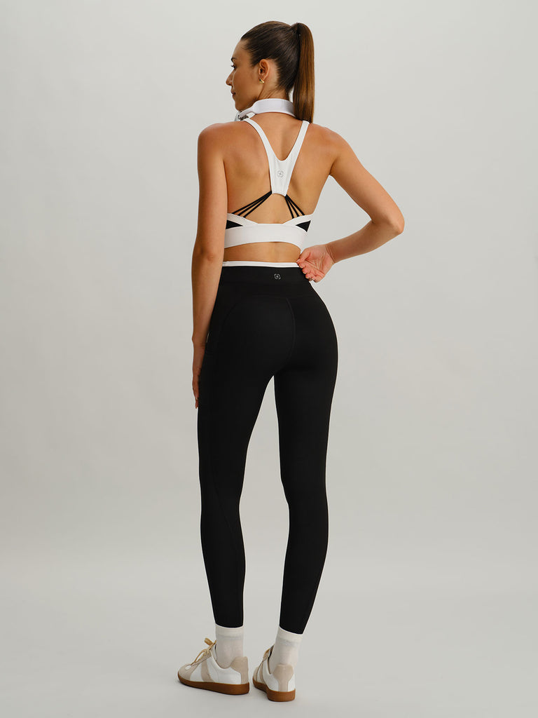 Women's Knitted Nylon Yoga Leggings 25” Sustainable Yoga Bottoms - BERLOOK