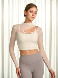 Women's Knitted Nylon Yoga Long Sleeve Top Sustainable Yoga Tops - BERLOOK