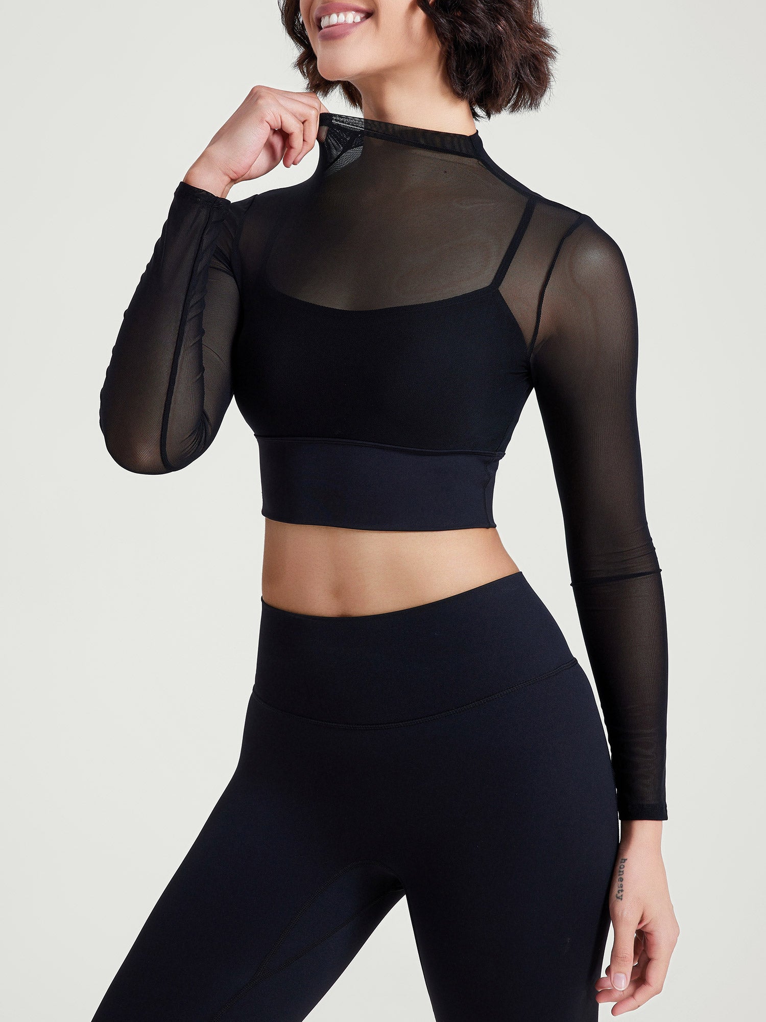 Women's Knitted Nylon Yoga Long Sleeve Top Sustainable - BERLOOK - 02