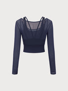 Women's Knitted Nylon Yoga Long Sleeve Top Sustainable Yoga Tops - BERLOOK