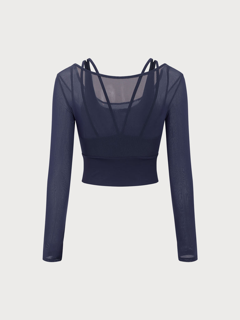 Women's Knitted Nylon Yoga Long Sleeve Top Sustainable Yoga Tops - BERLOOK