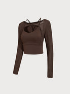 Women's Knitted Nylon Yoga Long Sleeve Top Sustainable Yoga Tops - BERLOOK