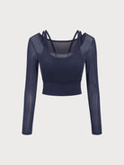 Women's Knitted Nylon Yoga Long Sleeve Top Sustainable Yoga Tops - BERLOOK
