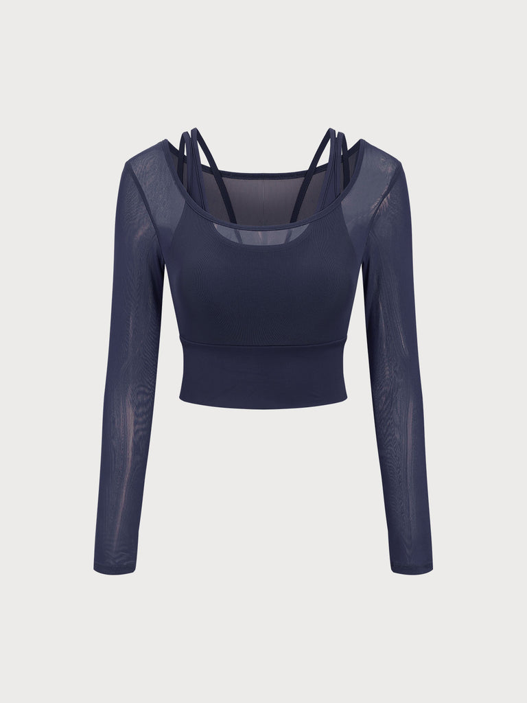 Women's Knitted Nylon Yoga Long Sleeve Top Sustainable Yoga Tops - BERLOOK